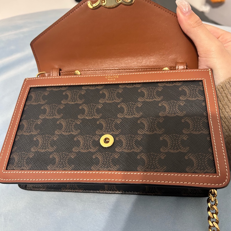 Celine woc凱旋門老花鏈條包-13