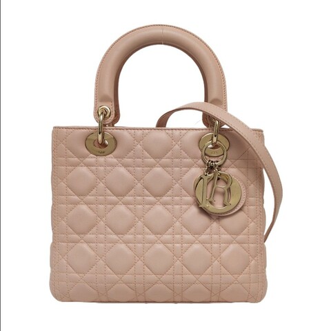 Dior Lady Dior 五格戴妃 淺粉色 手提包肩背包