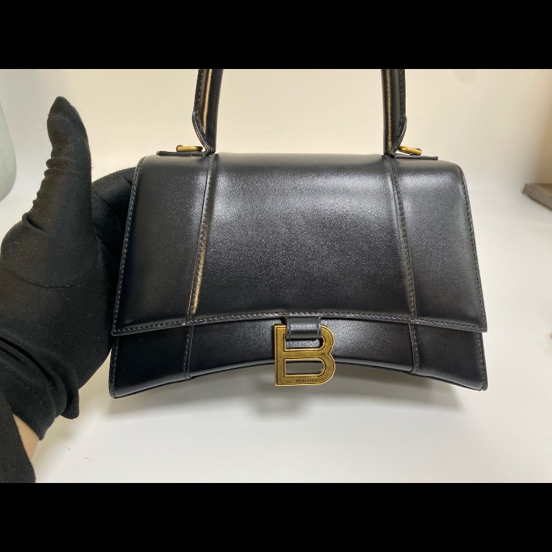 Balenciaga Hourglass 黑金沙漏包 小號 肩背包斜背包-7