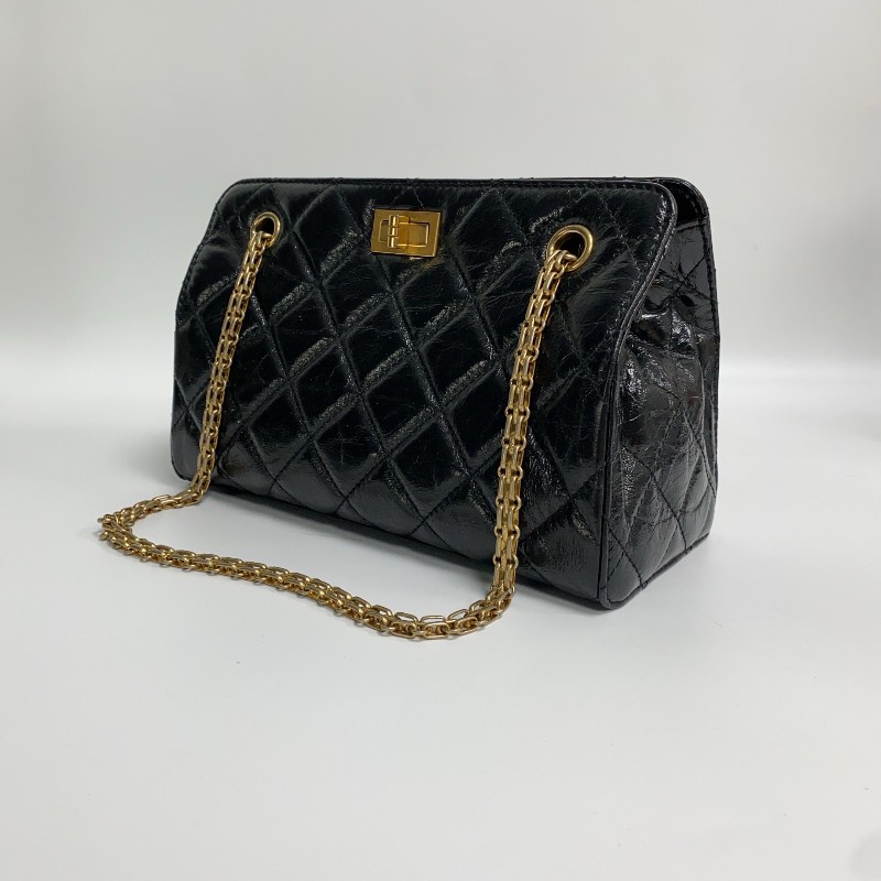 Chanel 黑金2.55油蠟皮 肩背包-2