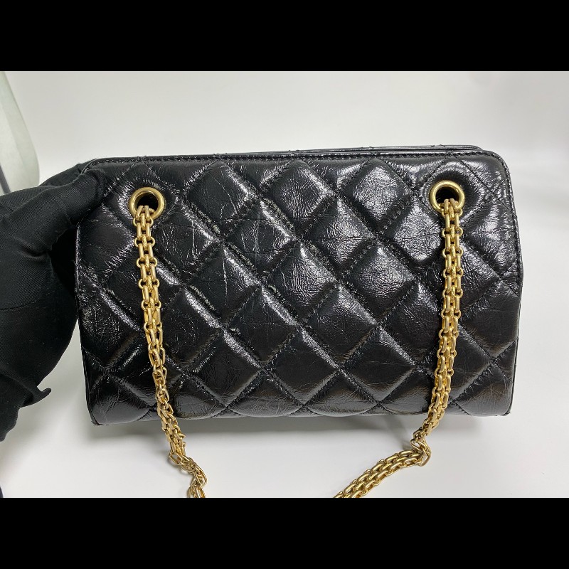 Chanel 黑金2.55油蠟皮 肩背包-6