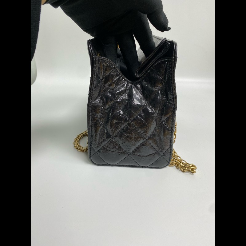 Chanel 黑金2.55油蠟皮 肩背包-8