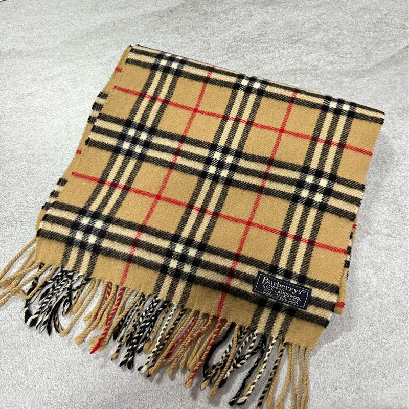 BURBERRY經典格紋羔羊毛圍巾 極美✨-1