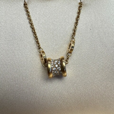 BVLGARI B.zero1玫瑰金滿鑽款小蠻腰手鍊