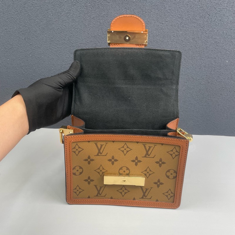 LV路易威登 老花拼色小號Dauphine達芙妮-6