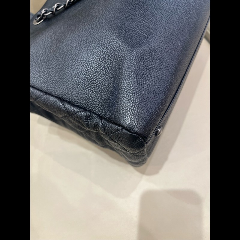 Chanel 黑銀荔枝牛皮tote二合一托特 手提包肩背包-16