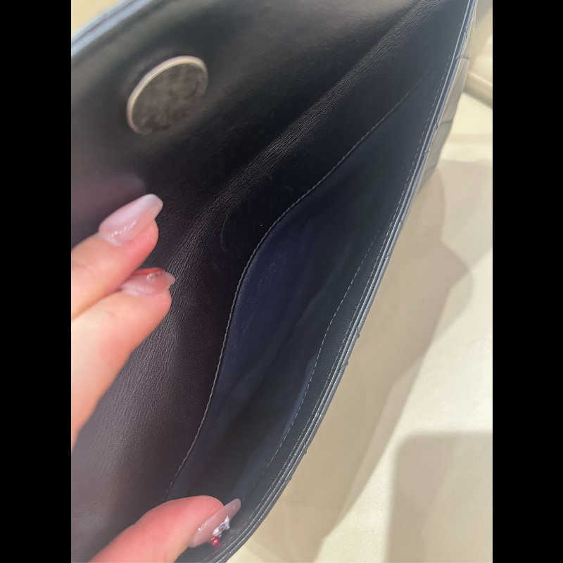 Chanel 黑銀荔枝牛皮tote二合一托特 手提包肩背包-28