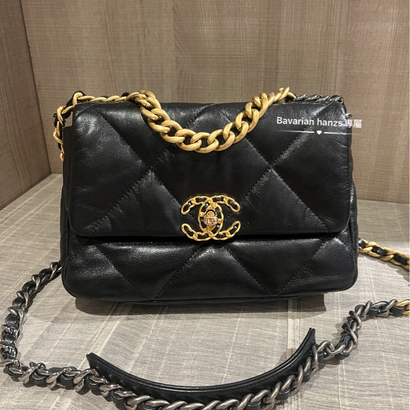 Chanel 19小號黑金-4