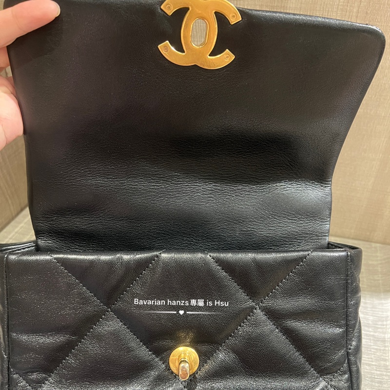 Chanel 19小號黑金-21