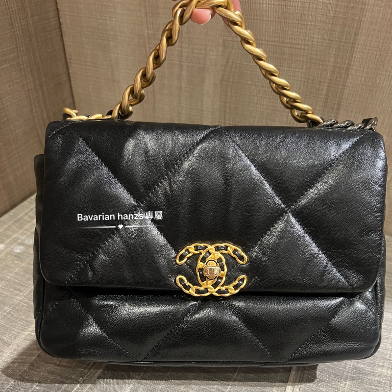 Chanel 19小號黑金-26