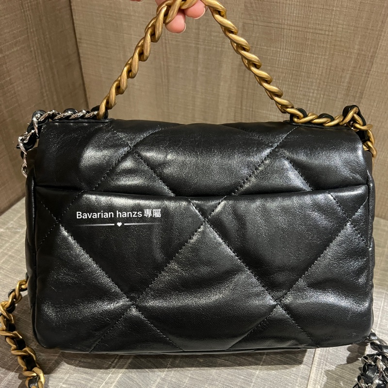 Chanel 19小號黑金-27