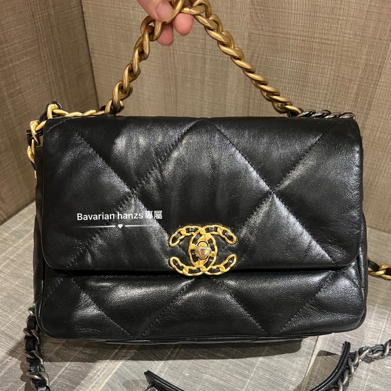 Chanel 19小號黑金-28