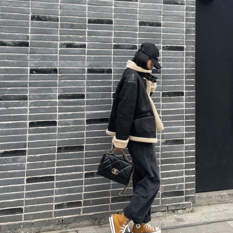 Chanel 19小號黑金-31