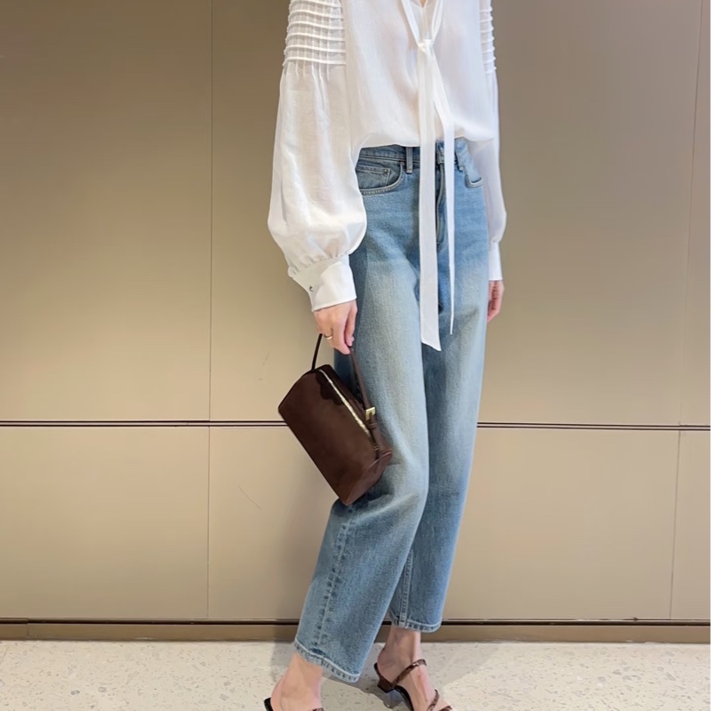 Chloe 克洛伊法式米白色絲質綁蝴蝶結襯衫 ☁️ 原價2萬多 超美的-2