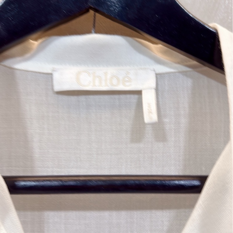 Chloe 克洛伊法式米白色絲質綁蝴蝶結襯衫 ☁️ 原價2萬多 超美的-8