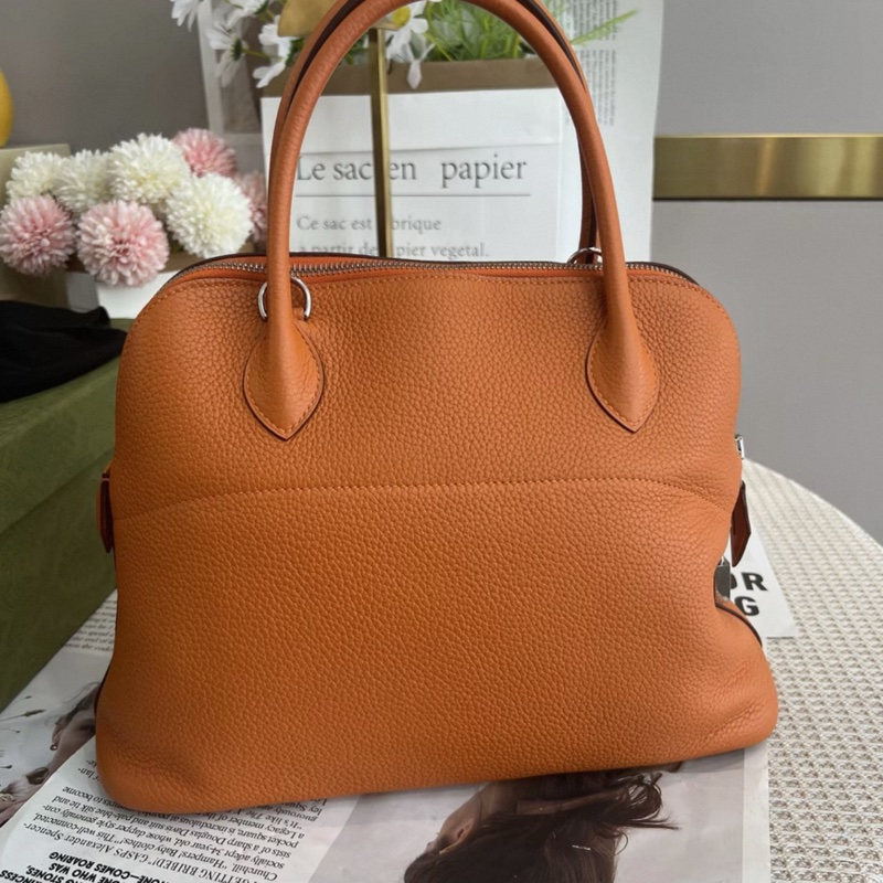 98新 hermes橘色保齡球包bolide31-1