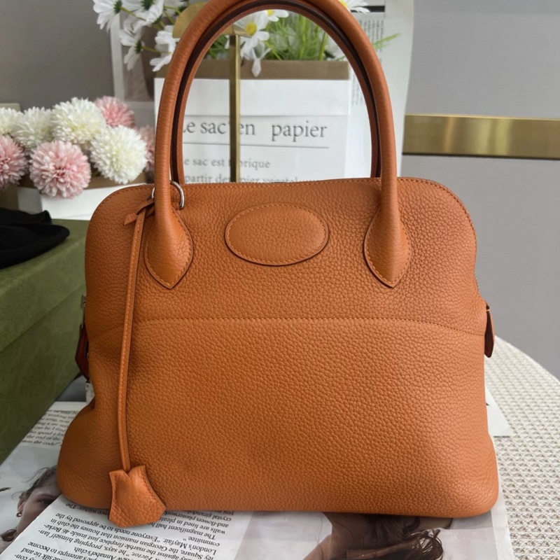 98新 hermes橘色保齡球包bolide31-2