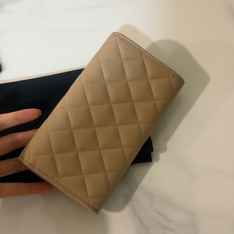 全新全配❤️ 香奈兒 #奶茶色 #荔枝皮 #中夾 #長夾-7