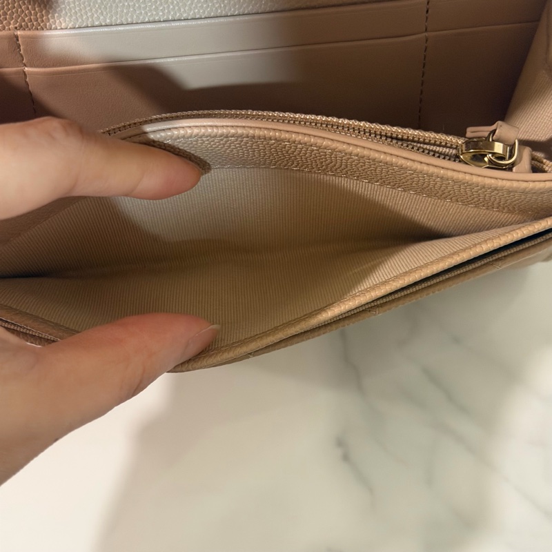 全新全配❤️ 香奈兒 #奶茶色 #荔枝皮 #中夾 #長夾-10