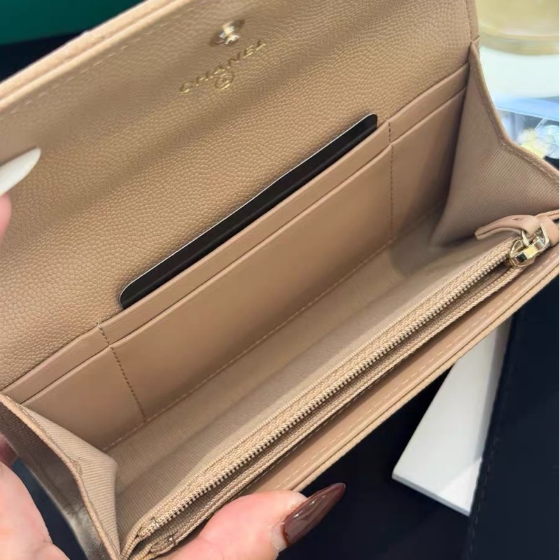 全新全配❤️ 香奈兒 #奶茶色 #荔枝皮 #中夾 #長夾-27