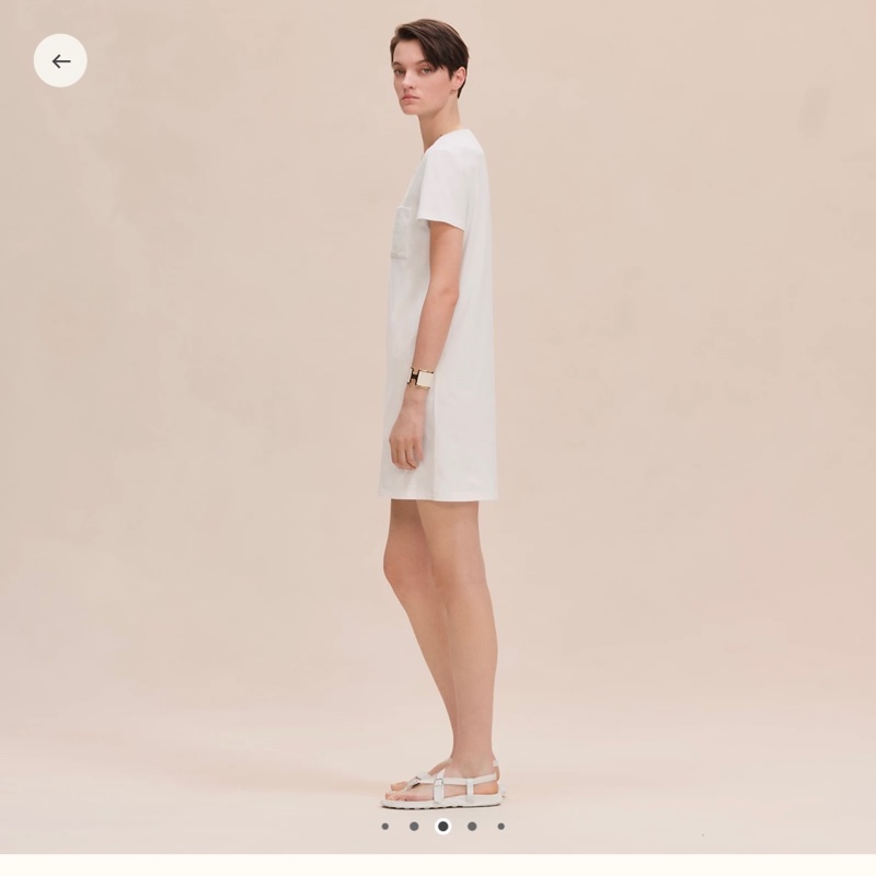 Hermes 純白刺繡氣質短洋裝 ⛅️ 好美好美 新的沒穿過-3