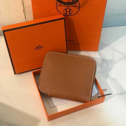 全新全配❤️ 愛馬仕 #silkin #絲巾短夾 #零錢包 #金棕
