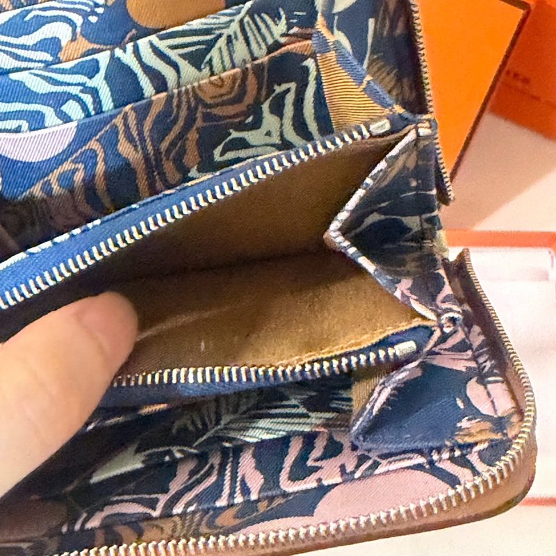 全新全配❤️ 愛馬仕 #silkin #絲巾短夾 #零錢包 #金棕-7