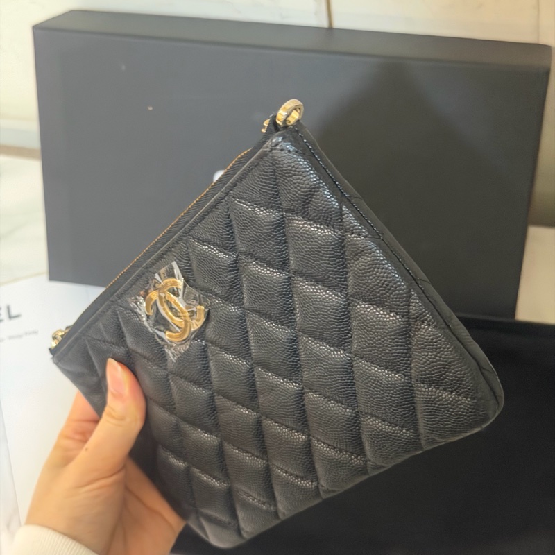 全新全配❤️ 香奈兒 #黑金 #荔枝皮 #零錢包 #錢包-3