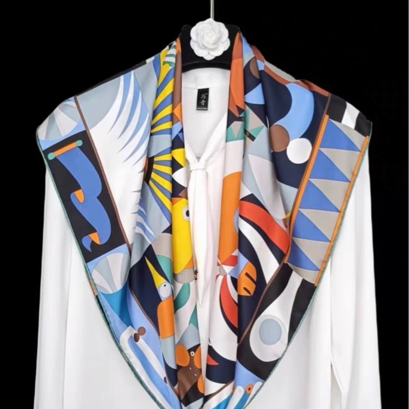 全新全配❤️ 愛馬仕 #絲巾 #90方巾 #披肩 #盛大遊行-3