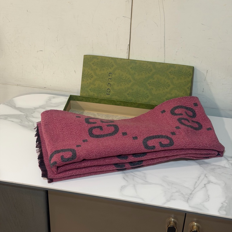 全新全配❤️ gucci #灰粉 #logo #圍巾 #披肩-2