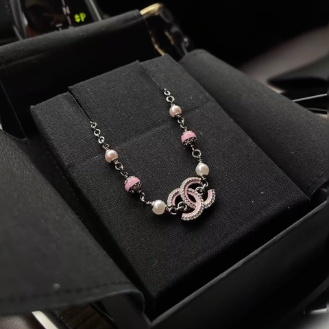 全新全配❤️25年購證❤️ 香奈兒 #25b #粉色 #琺瑯 #項鍊