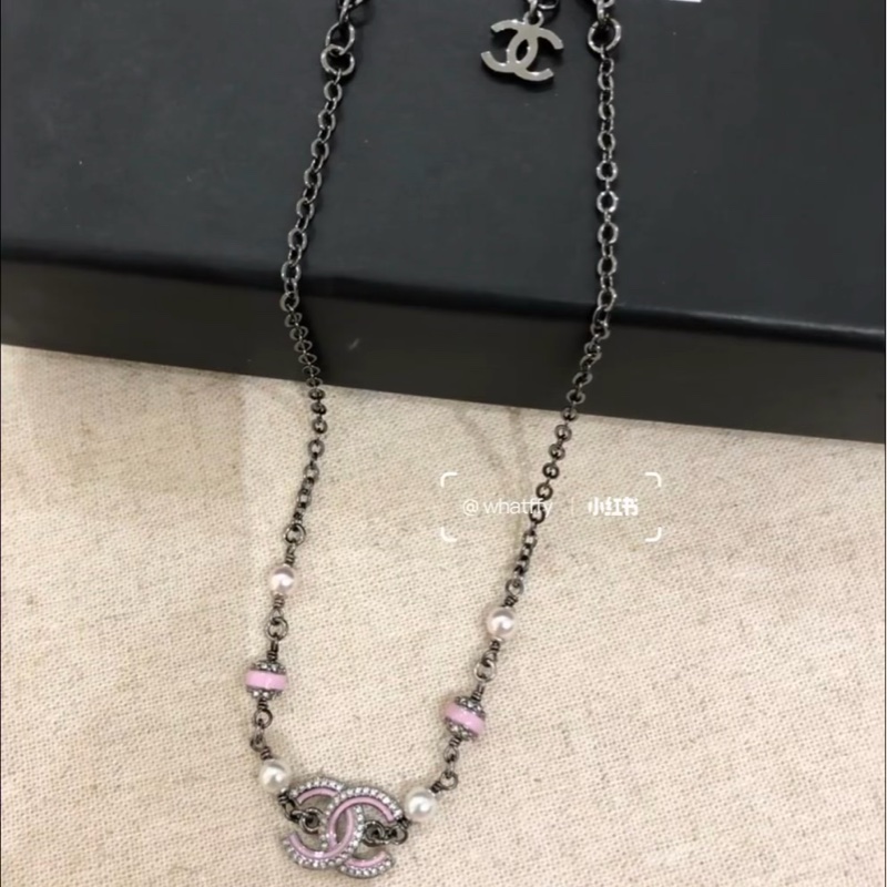 全新全配❤️25年購證❤️ 香奈兒 #25b #粉色 #琺瑯 #項鍊-5