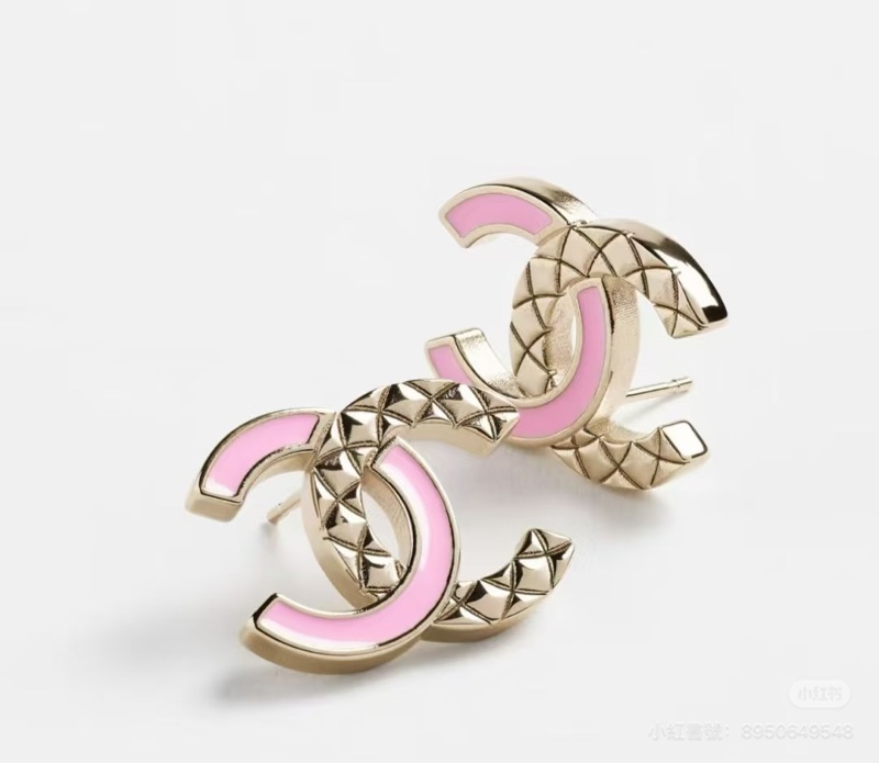 全新全配🈶️25年購證❤️ 香奈兒 #25b #粉色 #琺瑯 #耳環-0