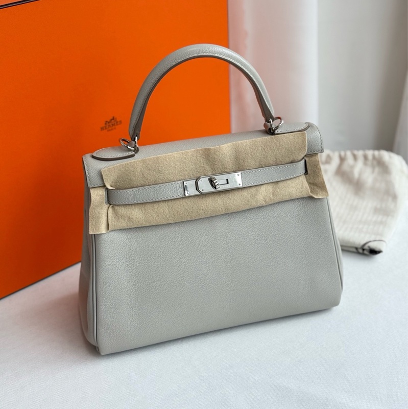 大全配🈶21年購證❤️ 愛馬仕 #kelly28 #珍珠灰 #銀釦 #凱莉28 K28-0