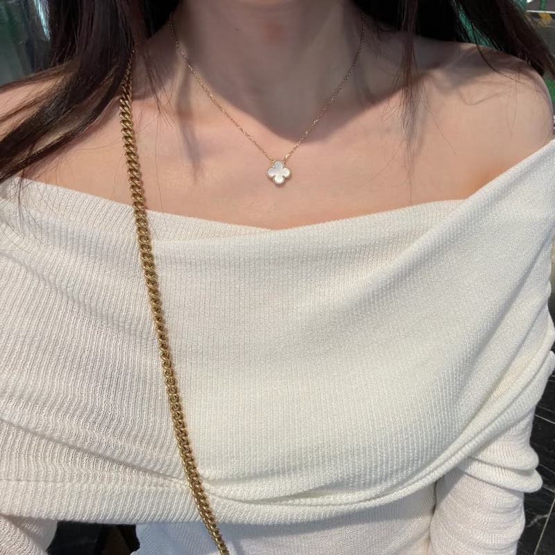 🈶盒子+23年保卡❤️ vca #梵克雅寶 Alhambra #白貝母 #小白花 #項鍊-5