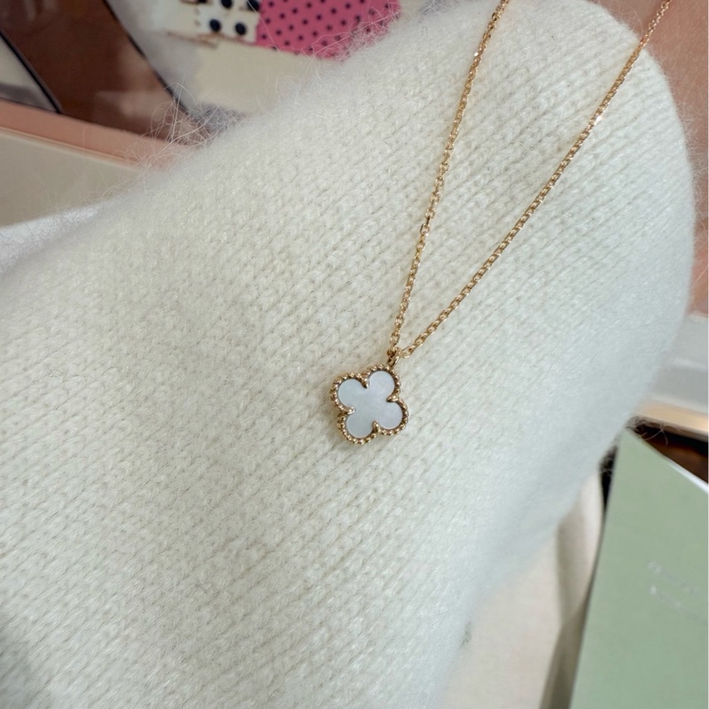 🈶盒子+23年保卡❤️ vca #梵克雅寶 Alhambra #白貝母 #小白花 #項鍊-7