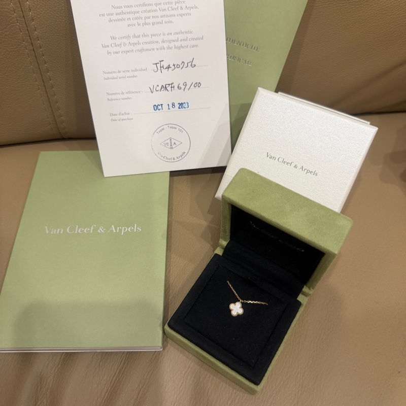 🈶盒子+23年保卡❤️ vca #梵克雅寶 Alhambra #白貝母 #小白花 #項鍊-8