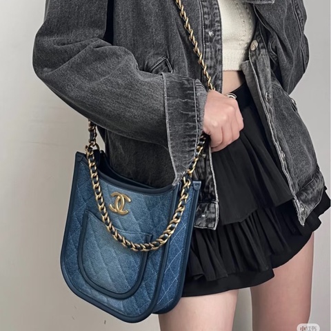 24s 單寧牛仔 Hobo 全新品 晶片款