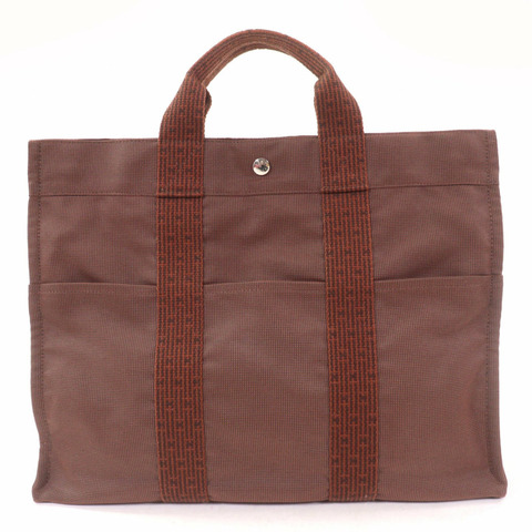 愛馬仕 Air Line MM 銀色五金托特包，配掛鎖和鑰匙，棕色，法國製造，女士款