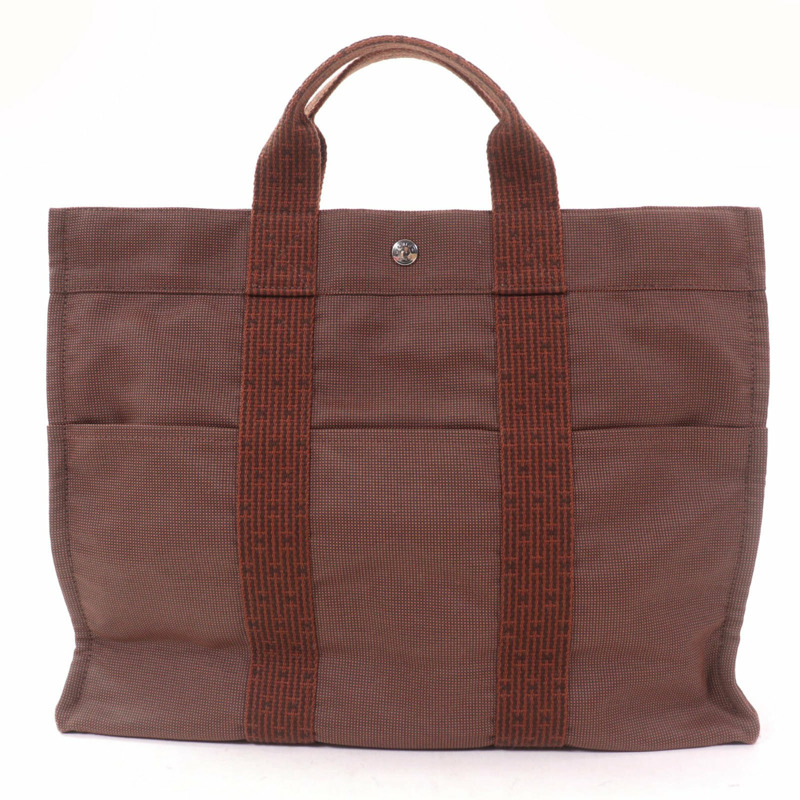 愛馬仕 Air Line MM 銀色五金托特包,配掛鎖和鑰匙,棕色,法國製造,女士款-1