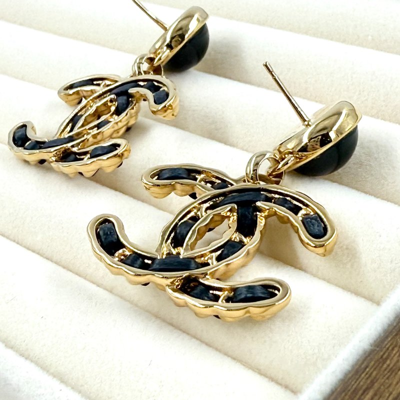 CHANEL - 高級手工坊皮穿鍊雙C耳環-3