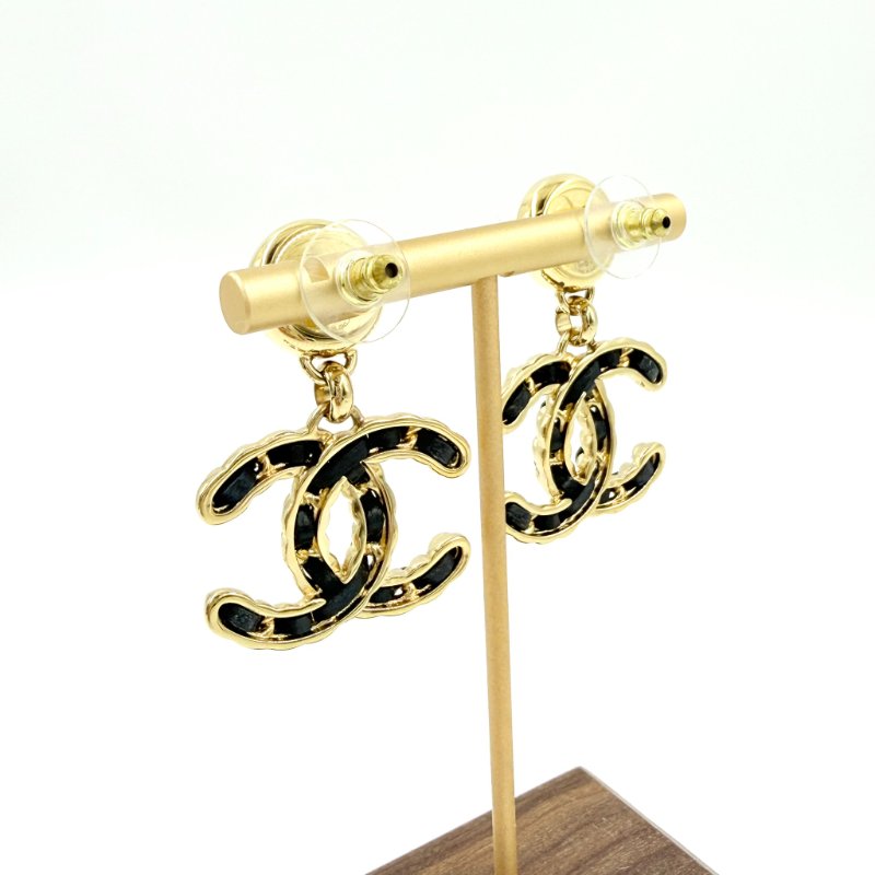 CHANEL - 高級手工坊皮穿鍊雙C耳環-9
