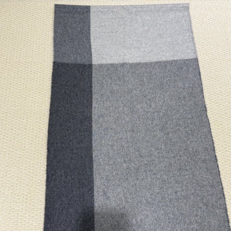 HERMES - 雙色拼羊絨圍巾-7