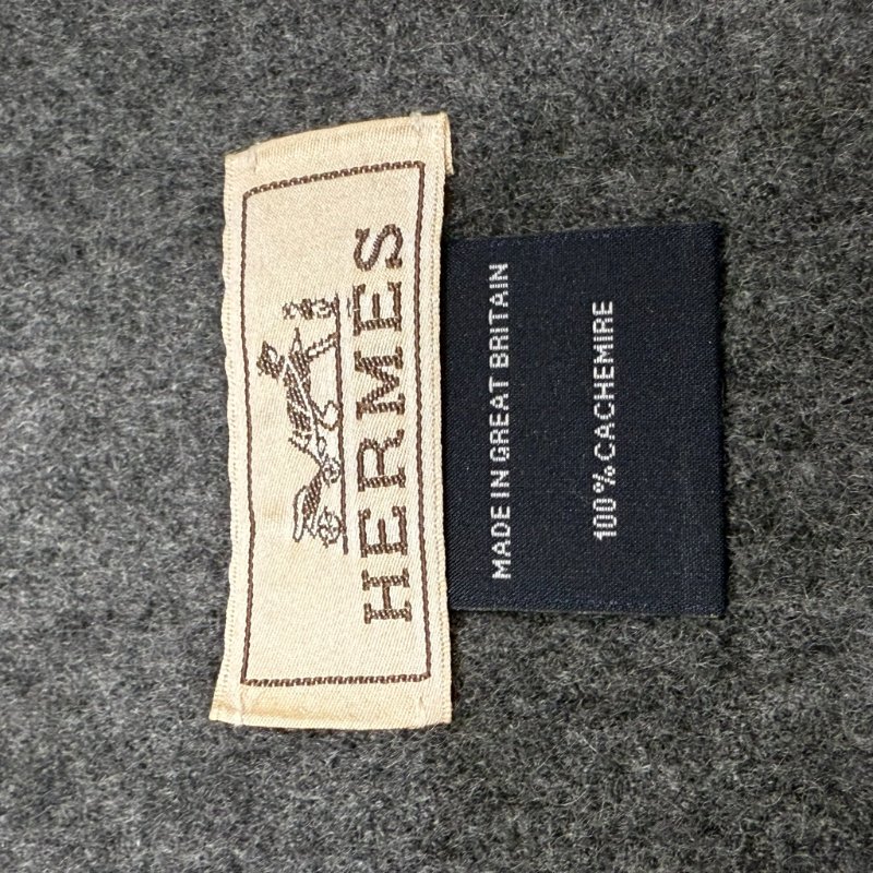 HERMES - 雙色拼羊絨圍巾-9