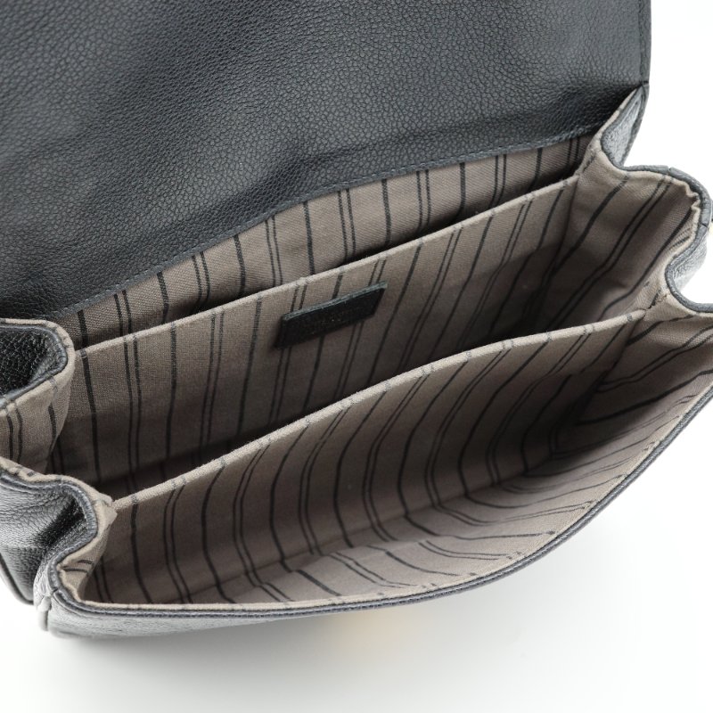 LV Pochette 黑色牛皮壓紋郵差包🤍-8