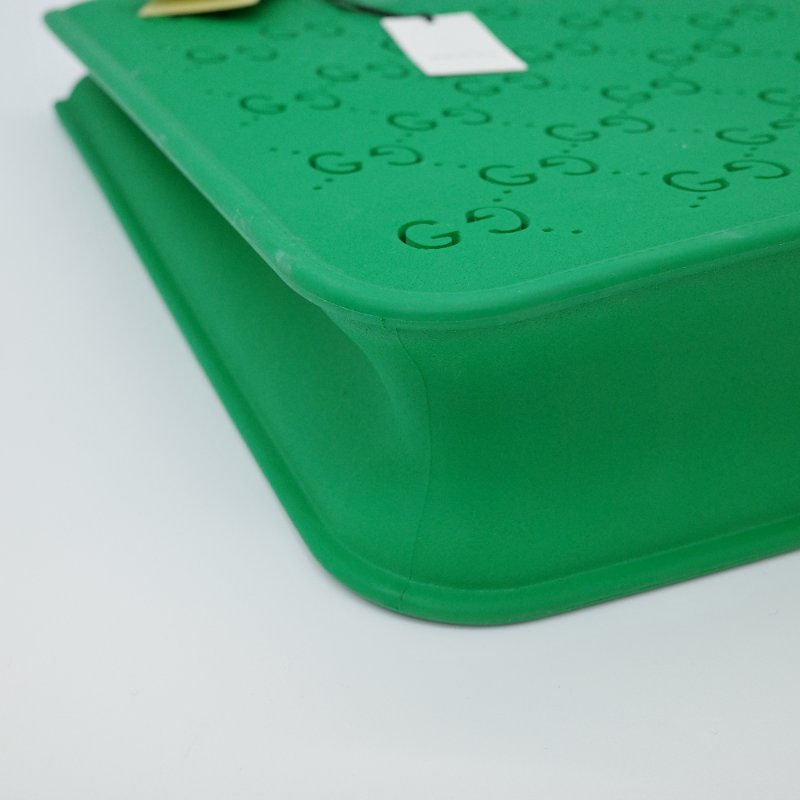 近新品 ✨古馳 Gucci 可愛亮綠 矽膠 手提包 托特包-5