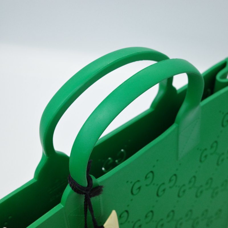 近新品 ✨古馳 Gucci 可愛亮綠 矽膠 手提包 托特包-9