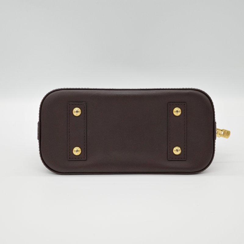 Louis Vuitton 路易威登 棕色棋盤 Damier Alma BB 金扣 手挽包 肩背包 兩用袋-6