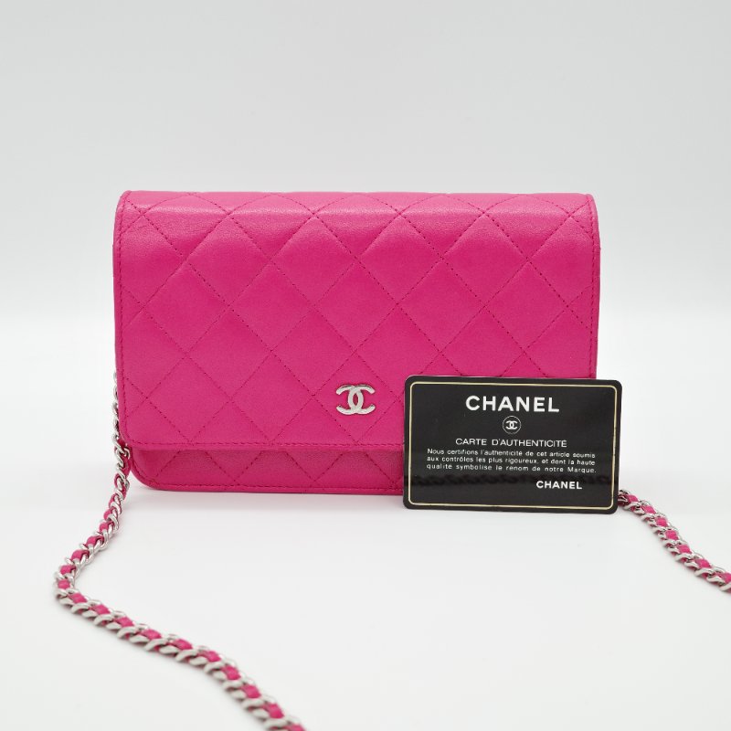 Chanel 香奈兒 Classic Flap 桃紅色 鏈條錢包 WOC 芭比粉 斜背包 單肩包-1