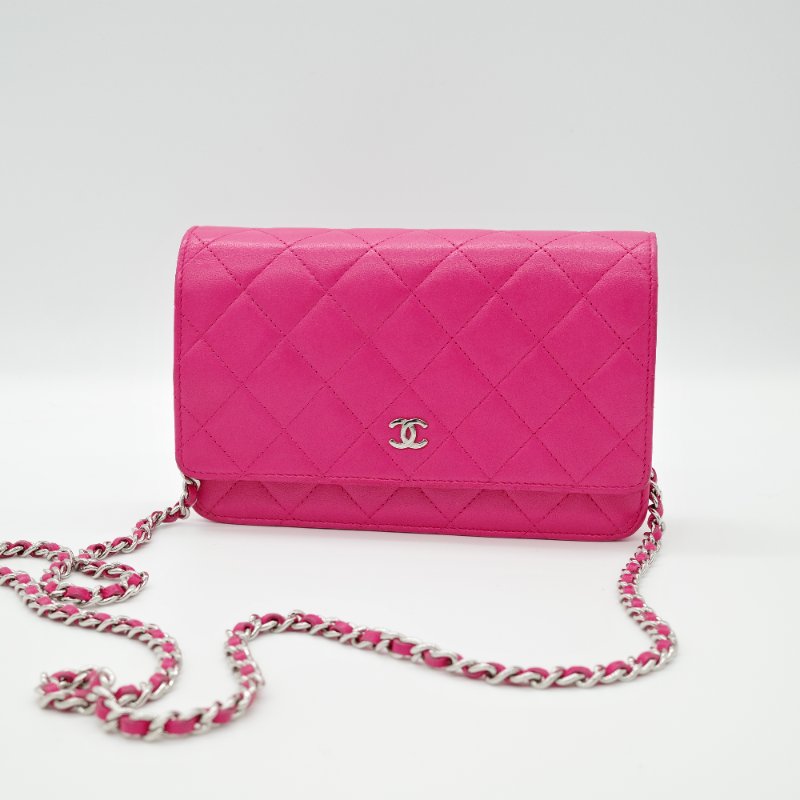 Chanel 香奈兒 Classic Flap 桃紅色 鏈條錢包 WOC 芭比粉 斜背包 單肩包-2